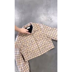 lna clothing Plaid Crop Jacket Small